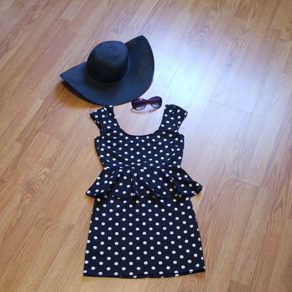Speechless polka dot peplum dress